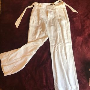 White linen banana republic pants